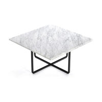 Ninety Sofabord 60 cm Sort Stativ Hvit Marmor