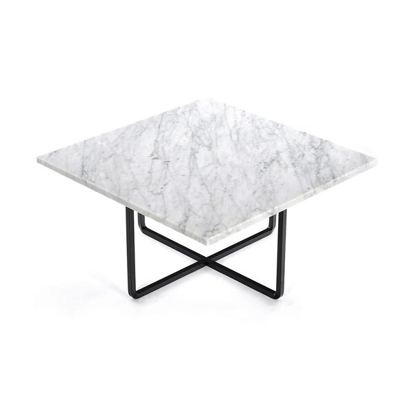 Ninety Sofabord 60 cm Sort Stativ Hvit Marmor