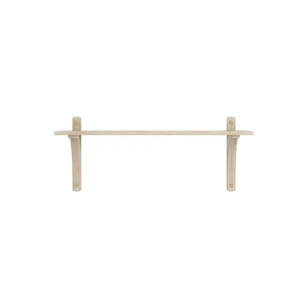 Levi Wall Shelf 90 cm Small Brass / White Pigmented Oak