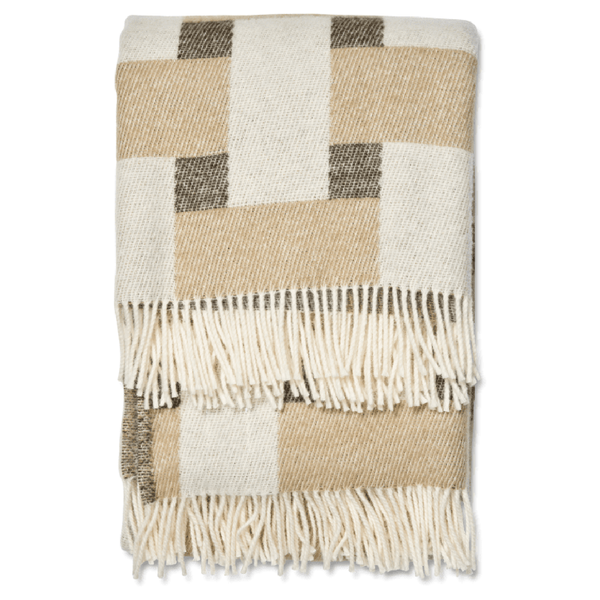 Weave Ullpläd 130x180 cm Brun / Vit / Beige
