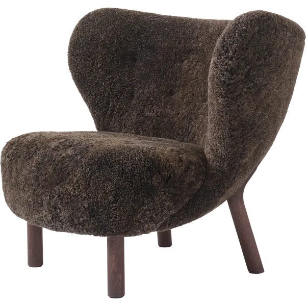 Little Petra VB1 Lounge Chair Set Sheepskin Espresso / Dark Stained Oak