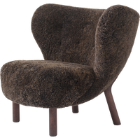 Little Petra VB1 Lounge Chair Set Sheepskin Espresso / Dark Stained Oak