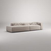 Grand 3-Sitssoffa öppet avslut Vänster Minetyg Sandshell Beige