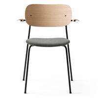 Co Dining Chair Black Steel w. Armrest Hallingdal 130/Natural Oak