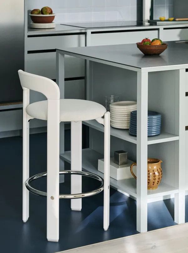 Rey Barstol Betrukket 75 cm Cream White