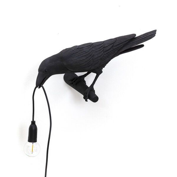Bird Lamp Looking Left Svart