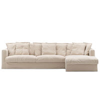 Verhoilu Le Grand Air Kolmipaikkaiselle Sohvalle Puuvilla Divan Oikea Beige