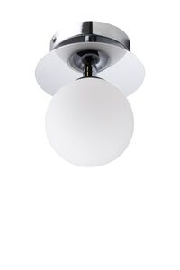 Art Deco Vägg-/Taklampa Krom / Vit