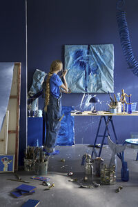 Panthella 160 Bordlampe Bærbar V3 Opaque Indigo