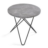 Mini O Table Sidebord Ø40 cm Sort/Grå Marmor