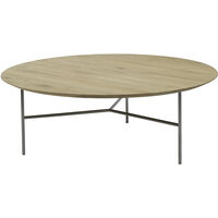 Tribeca Sidebord Lakkert Eik / Stål I Satengkrom 47 cm