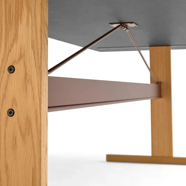 Passerelle Bord 95x260 cm Lackad Ek / Vinröd