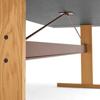 Passerelle Bord 95x260 cm Lackad Ek / Vinröd