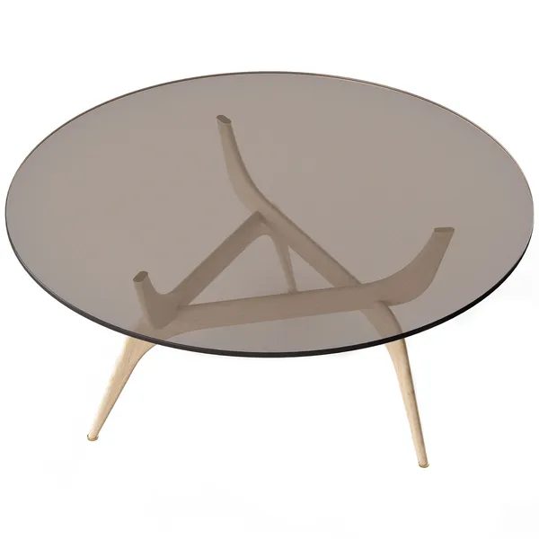 Triiio Salongbord Ø90 cm Oljet Eik / Bronseglass