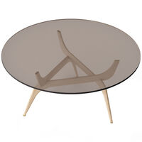 Triiio Salongbord Ø90 cm Oljet Eik / Bronseglass