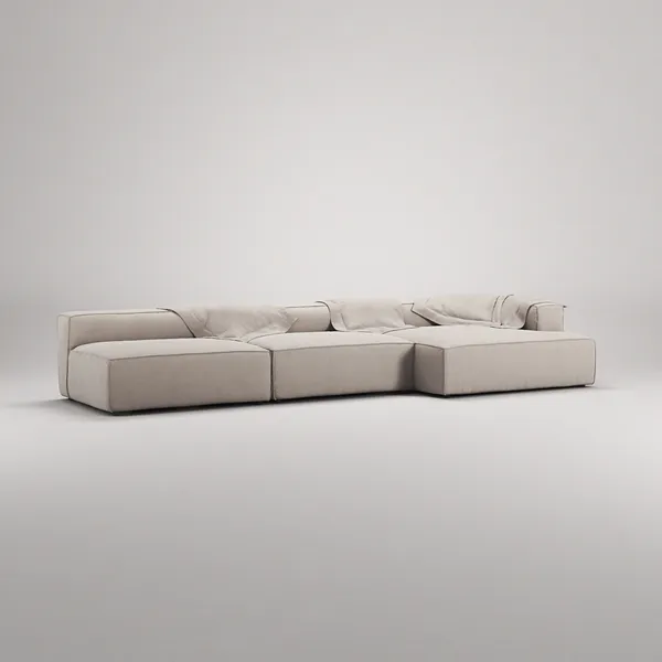 Grand 5-Paikkainen Sohva leposohva Oikea Sandshell Beige