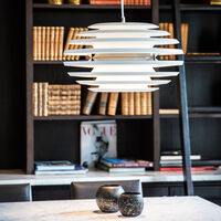 Ellipse Loftslampe Ø50cm Hvid/ Krom