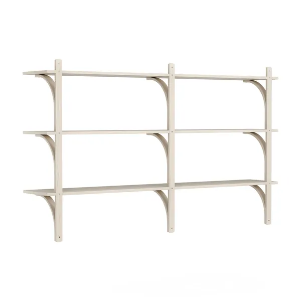 Levi Wall Shelf 180 cm Medium Brass / White Pigmented Ash
