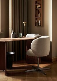 Rico Dining Swivel Bouclé Ruokailutuoli Luonnonvalkoinen
