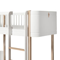 Wood Mini+ Låg Loft Säng Vit/Ek