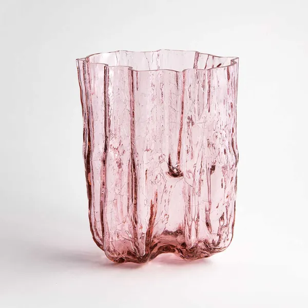 Crackle Vase 21x27 cm Rosa