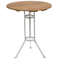 Bryggeribord Ø60 cm Obehandlad Teak / Varmförzinkat Stål