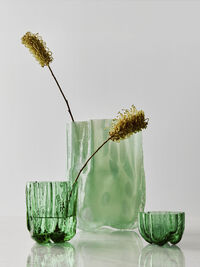 Crackle Vase 121 mm Mørkegrønn