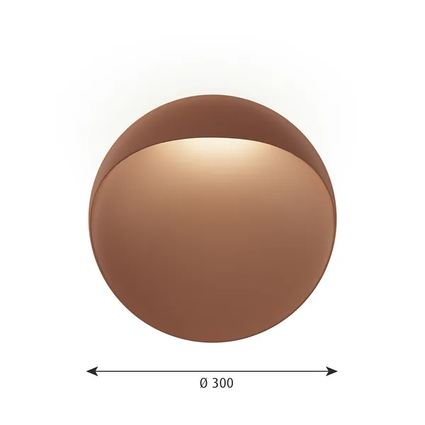 Flindt Vegglampe Ø300 LED 2700K Corten