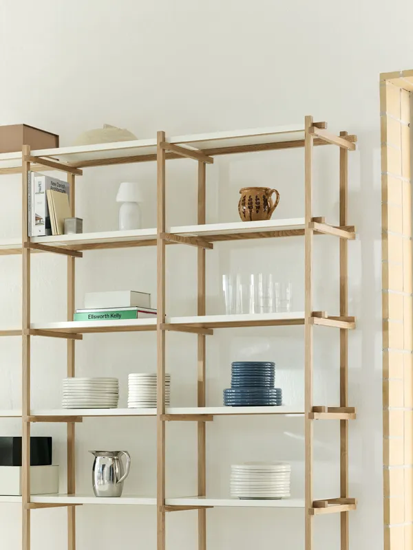 Woody Shelving 2.0 High Soaped Oak / Almond White