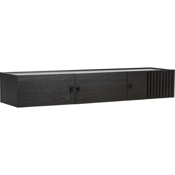 ARRAY Sidebord Lavt / Væg 150 cm Sortmalet Egetræ