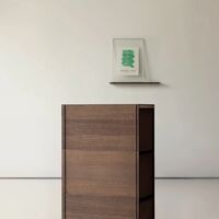 Storage Tower Med Hjul Hög Rökt Ek/Rostfritt Stål