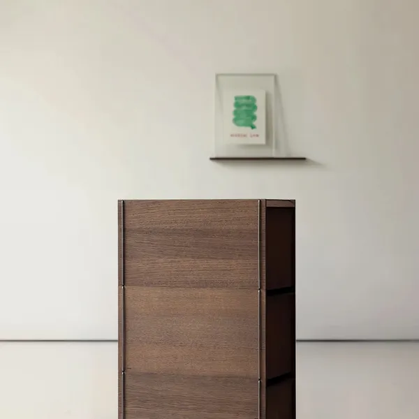 Storage Tower Med Hjul Hög Rökt Ek/Rostfritt Stål