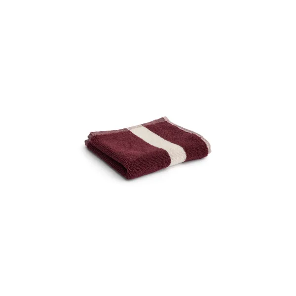 Stripe Washcloth 30x30 cm Burgundy