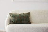 Tattersall Tyynynpäällinen 40x60 cm Forest Green / Konjakinruskea