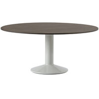 Midst Spisebord Ø160 cm Mørkolieret Eg / Gråt