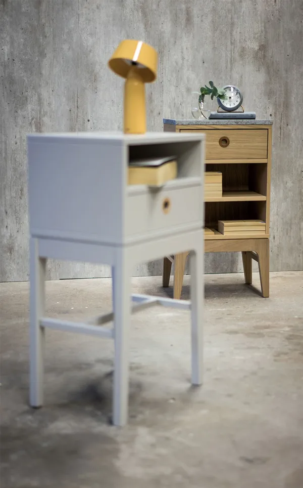 Höllviken Bedside Table Short Legs White Pigmented Oak