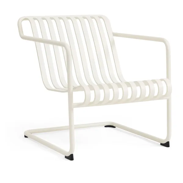 Palissade Cantilever Lounge Chair Low Cream white powder coated steel