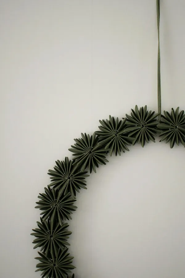 Paper Flake Krans 35 cm Grön