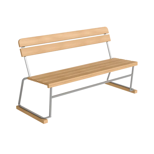 Sofa 3 140 cm Oljet Eik / Varmgalvanisert Stål