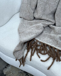 Fridh Plaid Mohair 130x170 cm Brun / Offwhite