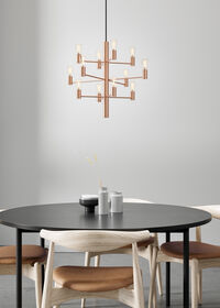Manola 12 Lysekrone Dimmebar LED Satin Brass