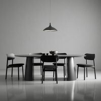 Social Matbord Svart Ek 220 cm