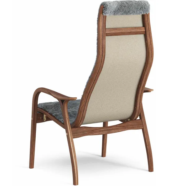 Lamino Nojatuoli Luonnonlakattu Pähkinäpuu / Lampaannahka Scandinavian Grey