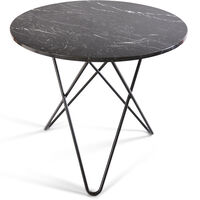 O Dining Table Matbord Ø100 cm Svart/Svart marmor