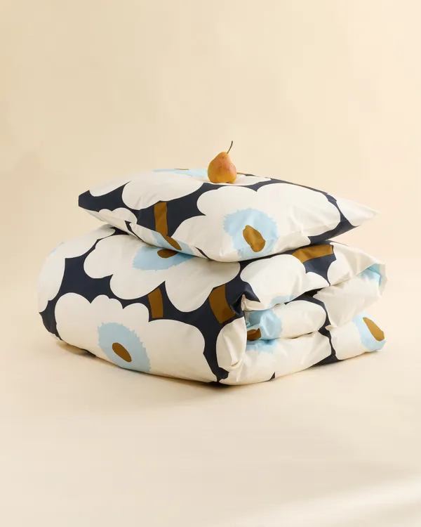 Unikko Dynetrekk 210x150 cm Off-white / Blueberry
