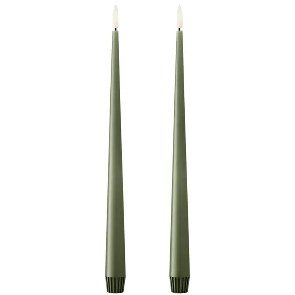Led-Stearinlys 2-pk 30 cm Green Soil