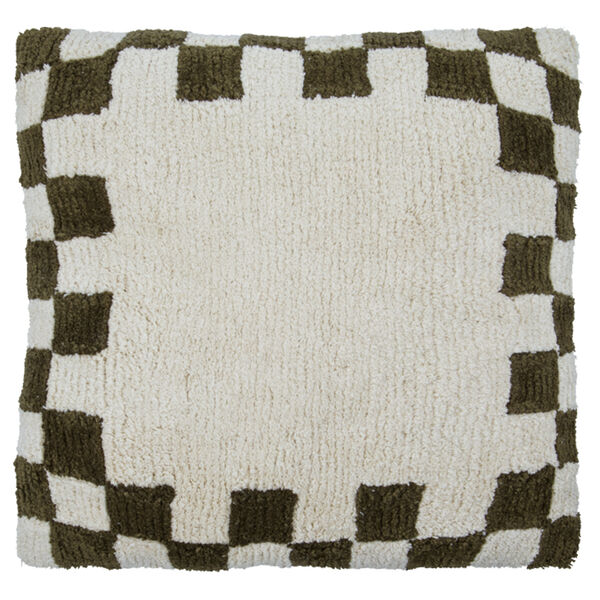 Chess Pudebetræk 50x50 cm Grønt/Offwhite