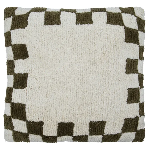 Chess Tyynynpäällinen 50x50 cm Vihreä/Luonnonvalkoinen
