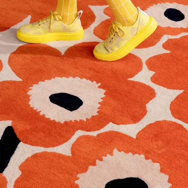 Marimekko Unikko Matto 200x280 cm Oranssi Punainen