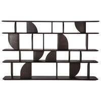Geometric Boghylde Sortbejdset Teak